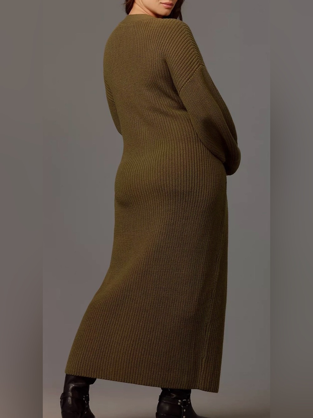 Anthropologie Long-Sleeve Belted
Cardigan Sweater Midi Dress - Picture 6 of 16